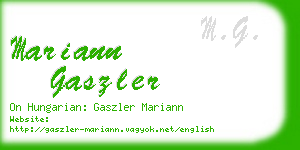 mariann gaszler business card